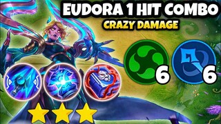 EUDORA 1 SKILL 1 KILL. FULL DAMAGE BUILD. MUST WATCH!! MAGIC CHESS MOBILE LEGENDS
