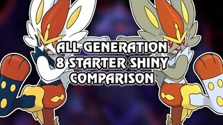 Gen 8 Pokémon Starter Shiny Comparison (Pokémon Sword & Shield) Animated Sprite 720p60 HD