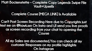 Matt Bockenstette course  - Complete Copy Legends Swipe File Vault+Upsells download