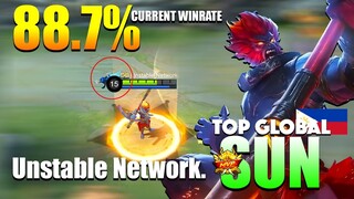 88.7% Sun Current WinRate! Perfectly Rotation | Top Global Sun Gameplay By Unstable Network. ~ MLBB