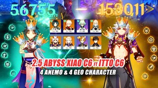 Xiao C6 & Itto C6 Triple Crown - 4 Anemo & 4 Geo Character 2.5 Floor 12 Speed Run