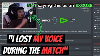 NRG s0m Admits Being Really Sick Before the Match Against Loud