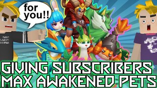 GIVING SUBSCRIBERS MAX AWAKENED PETS IN TRAINERS ARENA || BLOCKMAN GO TRAINERS ARENA #BMGO