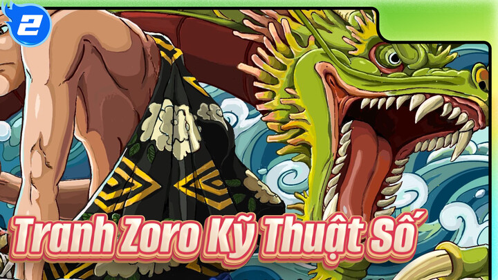 Tranh Vẽ Kỹ Thuật Số Zoro Samurai_2