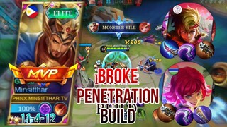 MINSITTHAR BROKE FULL PENETRATION BUILD ENEMY SURPRISE - MLBB | MINSITTHAR GAME PLAY 2023