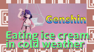 Eating ice cream in cold weather