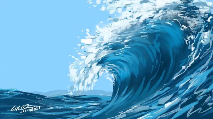 procreate painting 021 Wave painting process