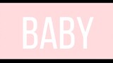 Materi latar belakang tulisan tangan/meme "BABY".
