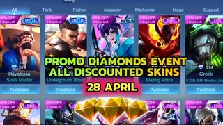 ALL DISCOUNTED SKINS PROMO DIAMONDS EVENT 2022 || DISCOUNTED SKIN RELEASE DATE 2022 MOBILE LEGENDS