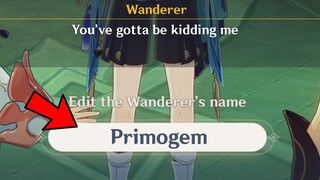 ALL REJECTED NAMES FOR WANDERER SCARAMOUCHE RESPONSES - Genshin Impact