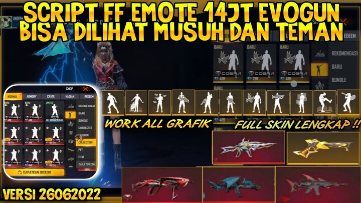 SCRIPT FF EMOTE 14JT EVO GUN | BISA DILIHAT MUSUH DAN TEMAN