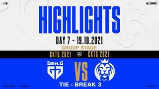 Highlights GEN vs MAD [Tie -Break 3][Vòng Bảng][CKTG 2021][Ngày 7][19.10.2021]