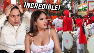 Latinos react to Shiv Jayanti Celebrations / Percussion for the first time