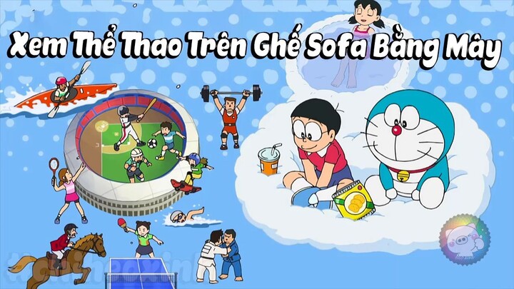 Doraemon - Xem Thể Thao Trên Ghế Sofa Bằng Mây