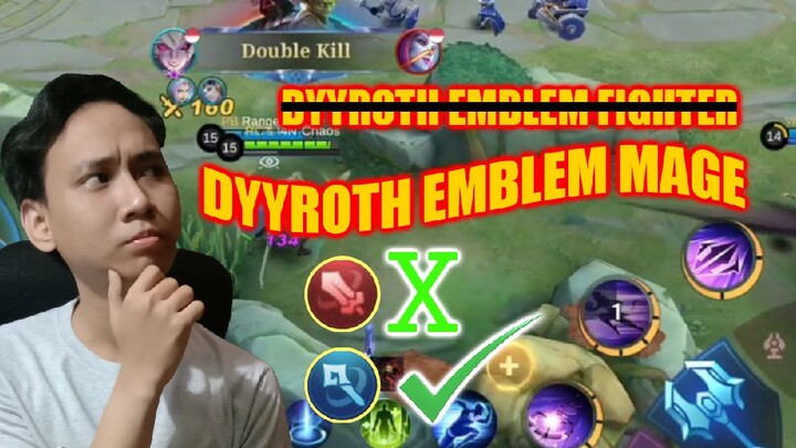 EKSPERIMEN DYYROTH PAKE EMBLEM MAGE || Mobile Legends