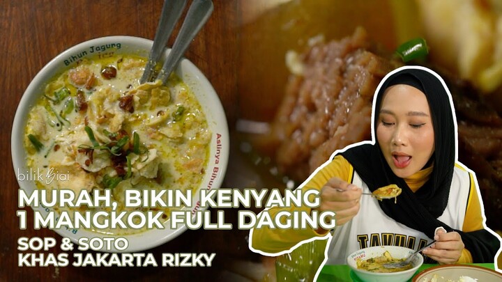 MURAH & BIKIN KENYANG | 1 MANGKOK FULL DAGING SEMUA! | SOP & SOTO KHAS JAKARTA RIZKY - Kuliner Jambi
