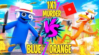 Babão Azul vs Laranja do Rainbow Friends no 1X1 do Murder Mystery 2😆 Roblox