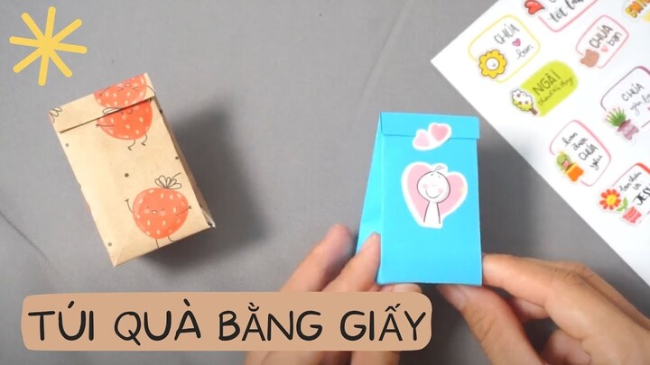 Túi giấy origami cực xinh - Cách gấp túi quà bằng giấy - gấp xếp giấy - how to make gift box