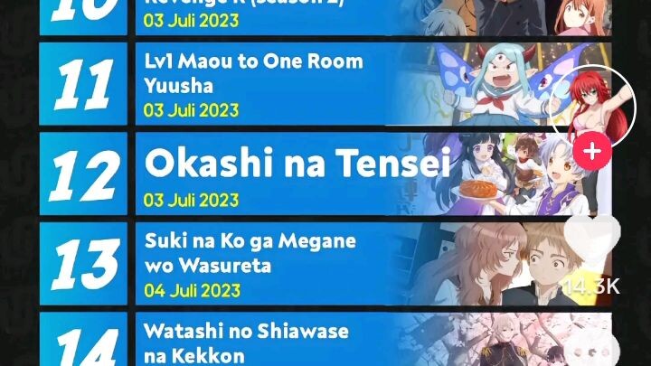 nih daftar¹ anime yang bakal liris bulan juli