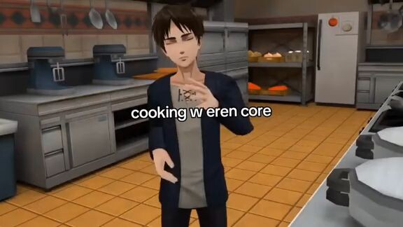 Cooking w Eren core. .Source Video from TikTok : @xyourfav_editor