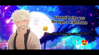 Sanemi helps you through a nightmare [Sanemi X Demon Listener] {Kny ASMR}