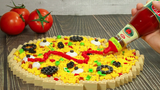 LEGO Pizza ชีสและ Pepperoni Lego Pizza Recipe - การทำอาหารแบบสต็อปโมชั่น & Lego ASMR