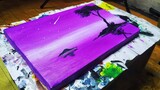 Cara melukis langit malam yang indah ||Purple Sky Painting