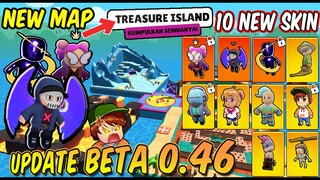 NEW UPDATE 0 46 BETA! MAP BARU TREASURE ISLAND, 10 SKIN BARU DAN 9 EMOTE BARU - Stumble Guys