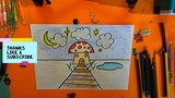 Mushroom House from Shapes Drawing & Coloring for Kids!!easy