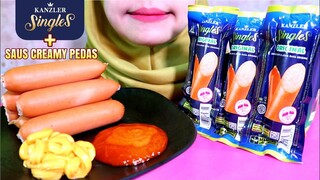 ASMR SOSIS KANZLER SINGLES + SAUS CREAMY PEDAS | ULUL ASMR MUKBANG INDONESIA