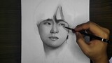 BTS Kim Taehyung Charcoal Drawing | By Vin Art