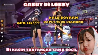 DIKASIH TANTANGAN SAMA BOCIL ,BOOYAH DAPET 7000 DIAMOND!!!