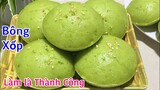 BÁNH BÒ XỐP Lá Dứa Kiểu Mới không dùng Bột Gạo, thành công ngay lần đầu- Steamed pandan leaf cake