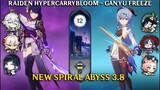 C0 Ganyu Freeze & C2 Raiden HyperCarryBloom | Spiral Abyss 3.8 | Genshin Impact