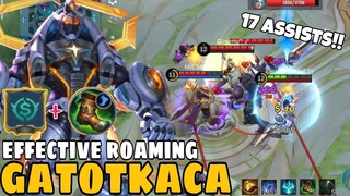 17 Assists - Gatotkaca Effective Roaming, Support Emblem - Solo Rank Gameplay ~ MLBB