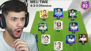 CRIEI MEU NOVO TIME COM GERAL 92 NO FC MOBILE! 😱