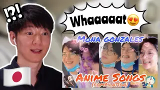 Japanese React to Mona Gonzales Anime Songs(Filipina) My Opinion