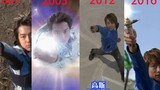 Comparison of the transformations of Ultraman Gauss and Haruno Musashi in different time periods.