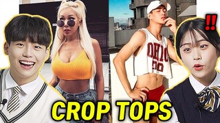 Korean Teens React To Men And Woman Wearing CROP TOPS!!