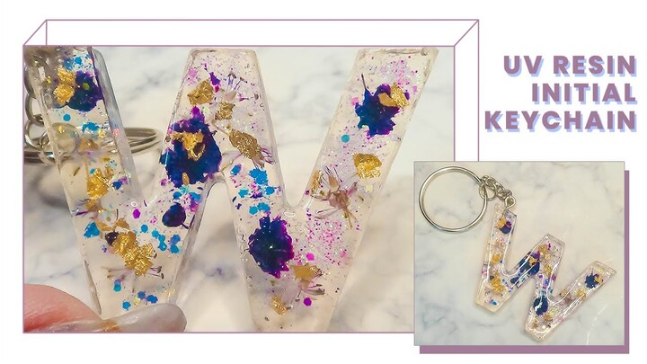 initial keychain using real ✿ dried flower ✿ | Minutes Art