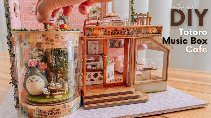 🌱☕️ DIY Totoro Miniature Music Box Cafe | Customised Dollhouse Kit | Studio Ghibli Diorama