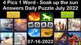 4 Pics 1 Word - Soak up the sun - 16 July 2022 - Answer Daily Puzzle + Bonus Puzzle