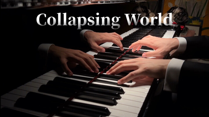 Permainan piano yang lembut dari lagu ilahi emo "Collapsing World"