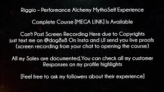 Riggio Course Performance Alchemy MythoSelf Experience download