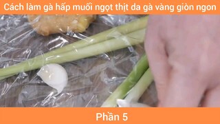 Cách làm gà hấp muối ngọt thịt da gà vàng giòn ngon #5