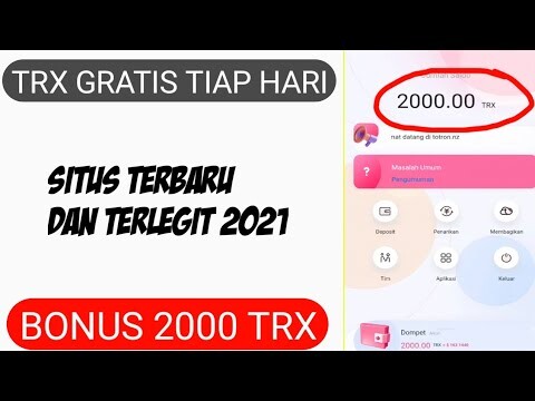 Dapatkan 2000trx Gratis | Penarikan dan Deposit langsung | Situs Penghasilan TRX TERBARU