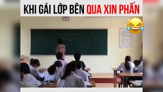 Khi gái lớp bên qua xin phấn