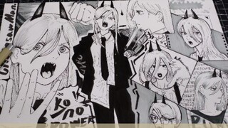 [ Chainsaw Man ][Original speed hand-painted] One page Pava (original speed super long process version)