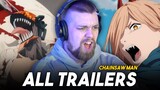 Chainsaw Man - ALL OFFICIAL TRAILERS | FIRST REACTION