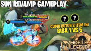 SUN REVAMP GAMEPLAY - CUMA PAKAI 2 ITEM PHYSICAL, DAMAGENYA UDAH GAK NGOTAK! MOBILE LEGENDS